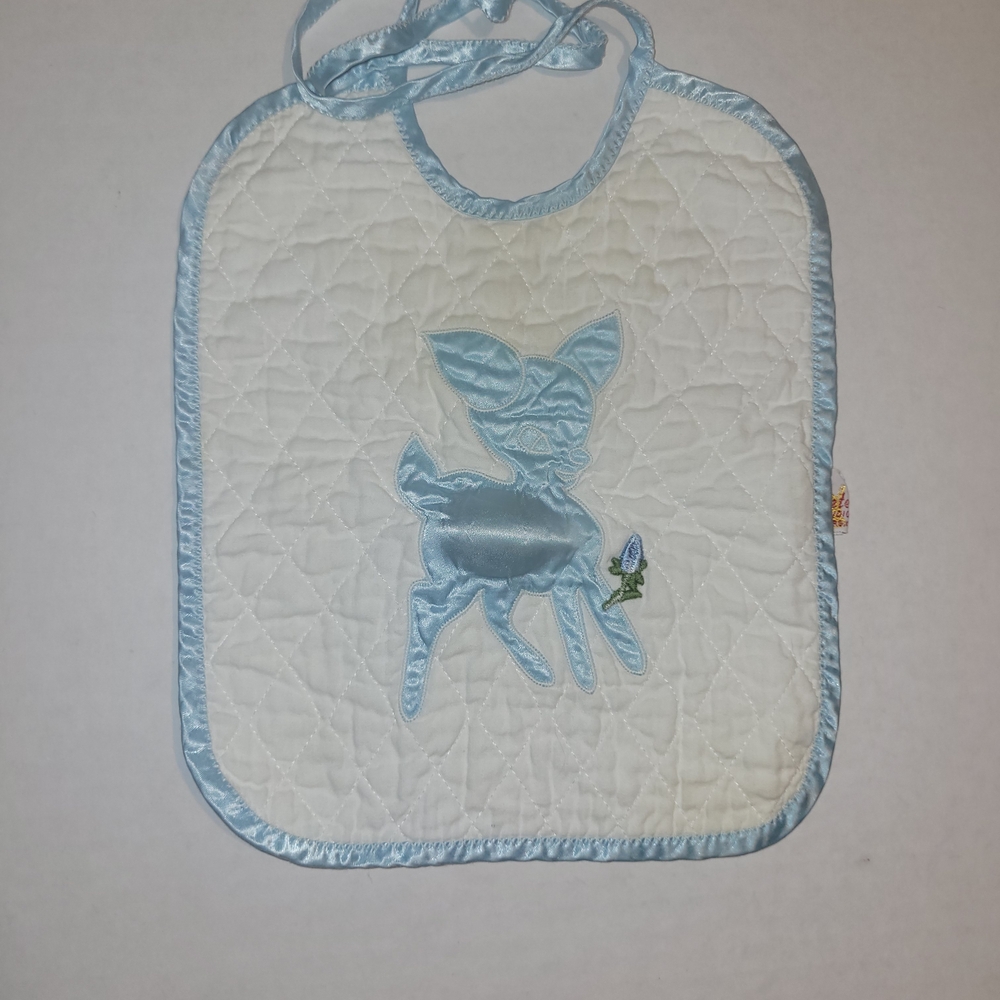 Blue and White Quilted Baby Bib